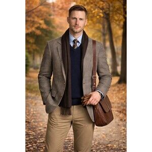 VTG 80's LeBaron Tweed Blazer 40X 40R Union Made USA Herringbone Ivy Sport Coat